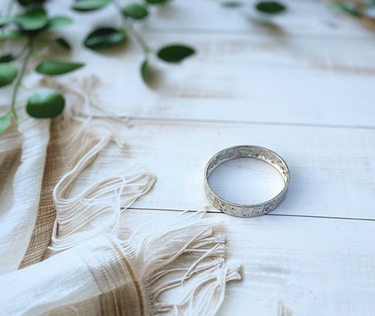 Pounded Silver Bangle