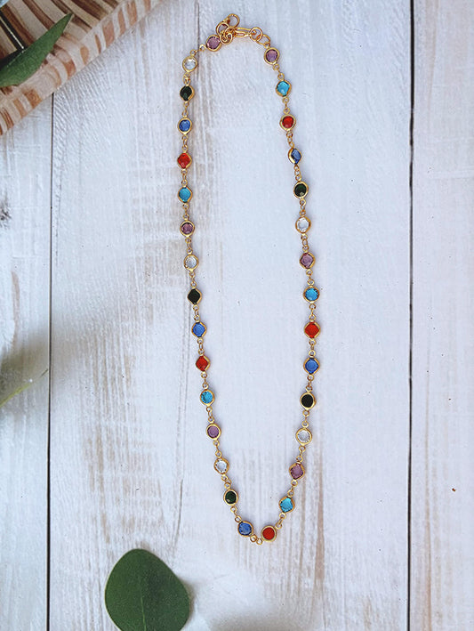 Golden Multi-Coloured Dainty Chain