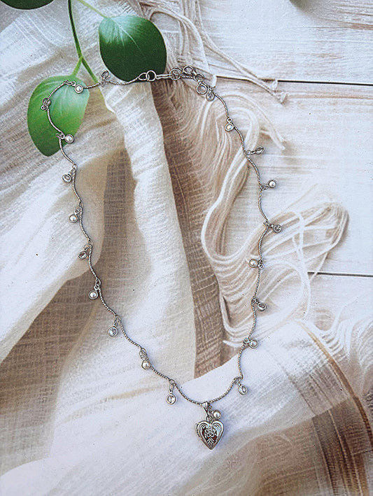 Silver Heartstrings Necklace