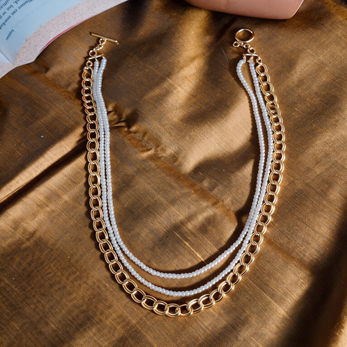 Moti Stack Necklace - Gold