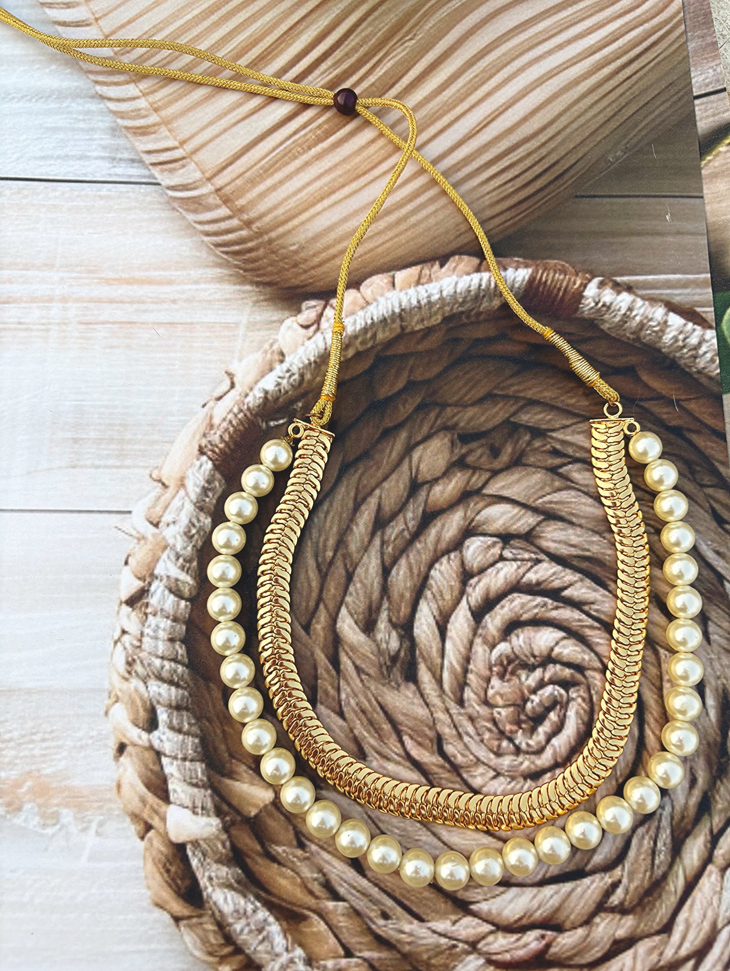 Golden Sunlight Pearl Choker