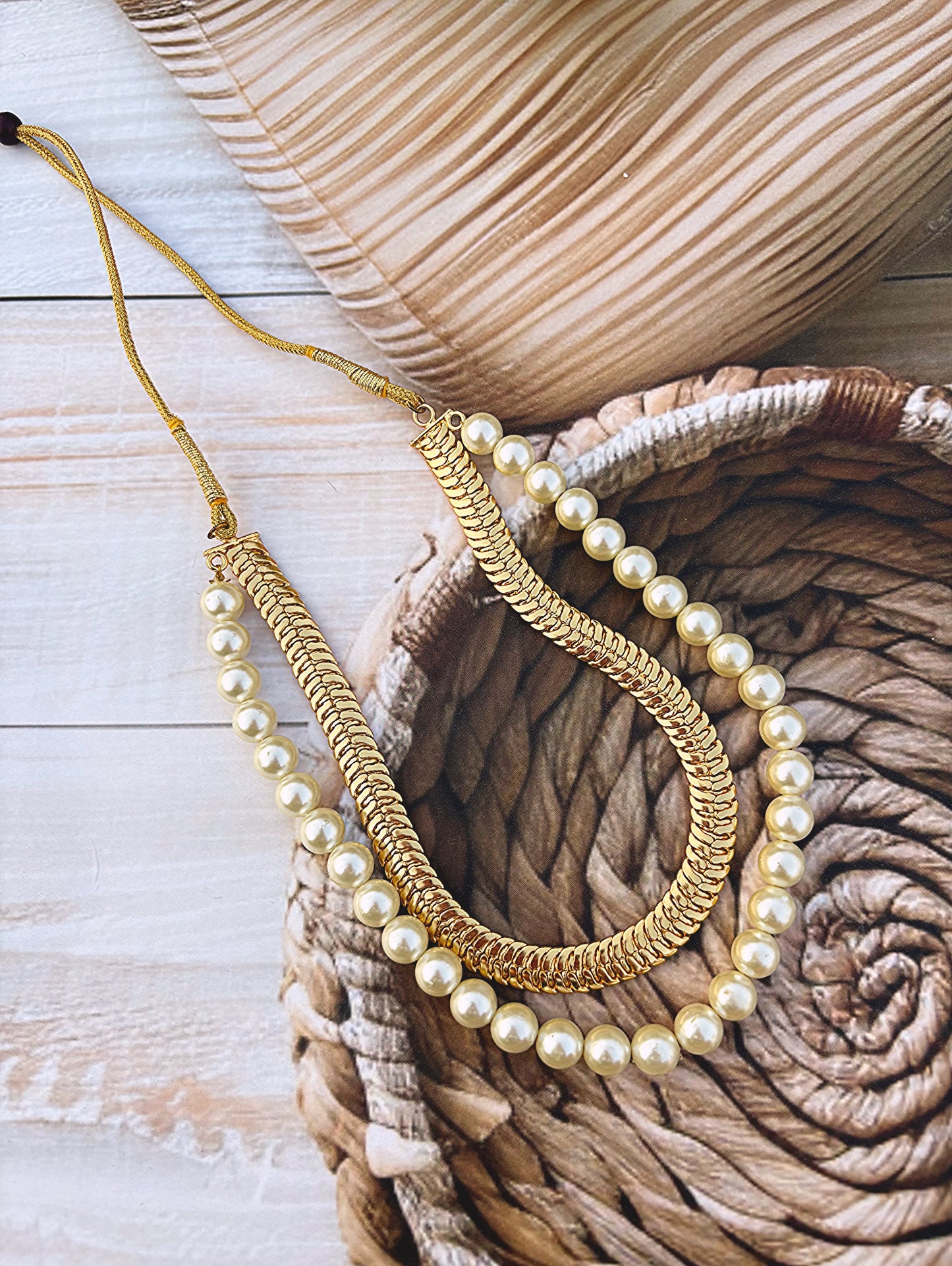 Golden Sunlight Pearl Choker