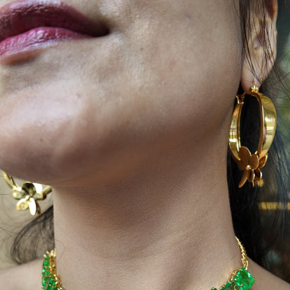 Gold Frangipani Hoops