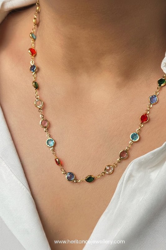 Golden Multi-Coloured Dainty Chain