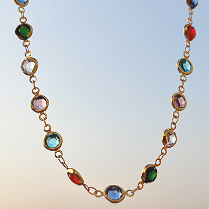 Golden Multi-Coloured Dainty Chain