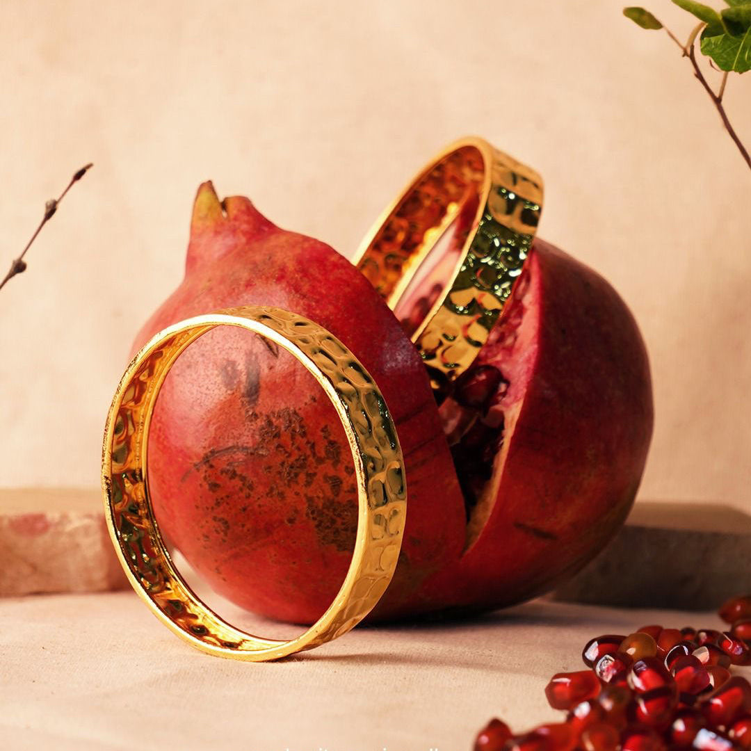 Pounded Gold Bangle