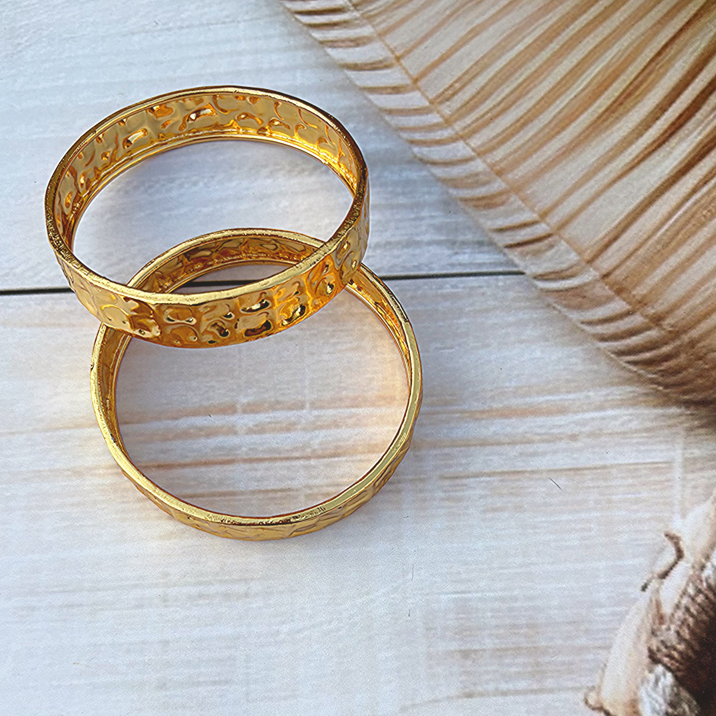 Pounded Gold Bangle