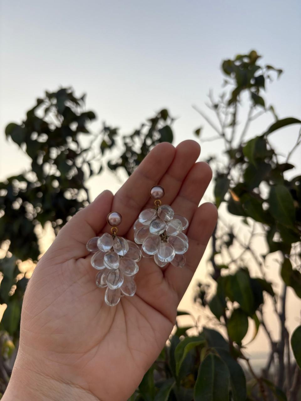 Lavender Dew Drop Earrings