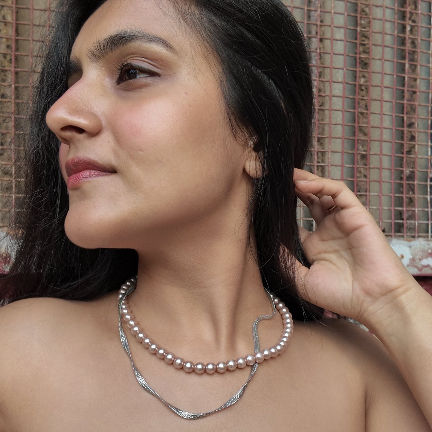 Lavender Pearl Snake Chain