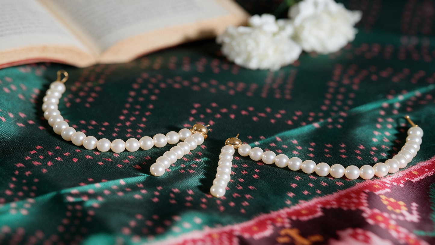 Moti Veni Earrings & Hair Chain