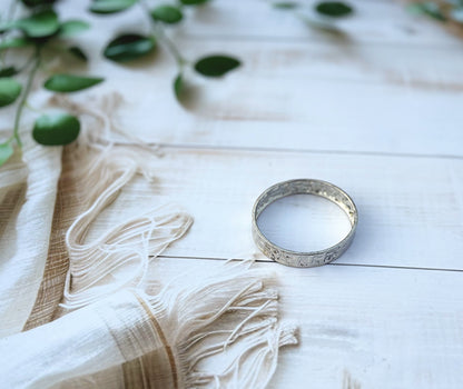 Pounded Silver Bangle