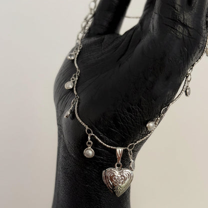 Silver Heartstrings Necklace