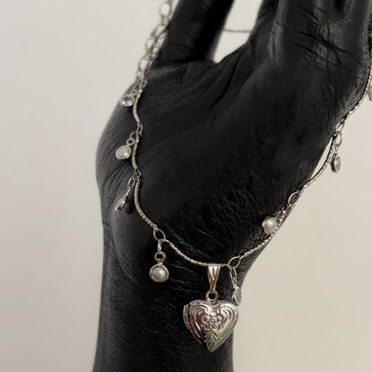 Silver Heartstrings Necklace