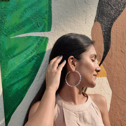Silver Phoolmala Earrings