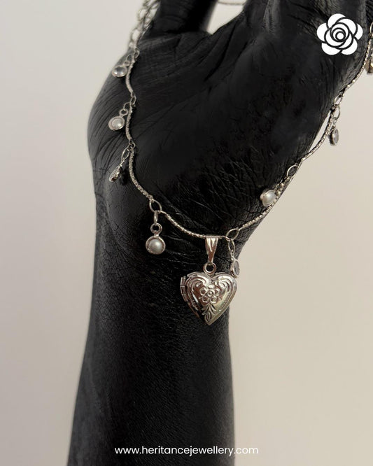 Silver Heartstrings Necklace