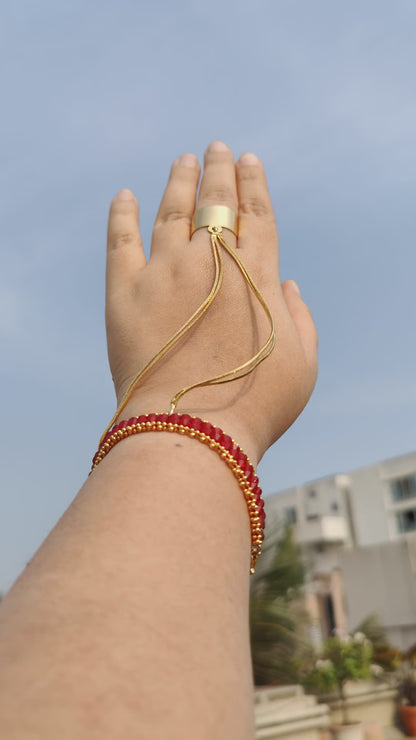 Red Beaded Haathphool